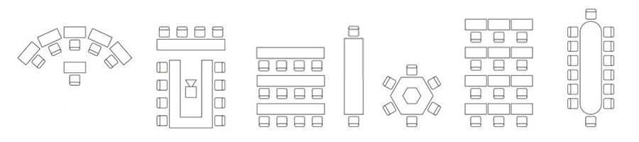 Different classroom layouts for fast room resets