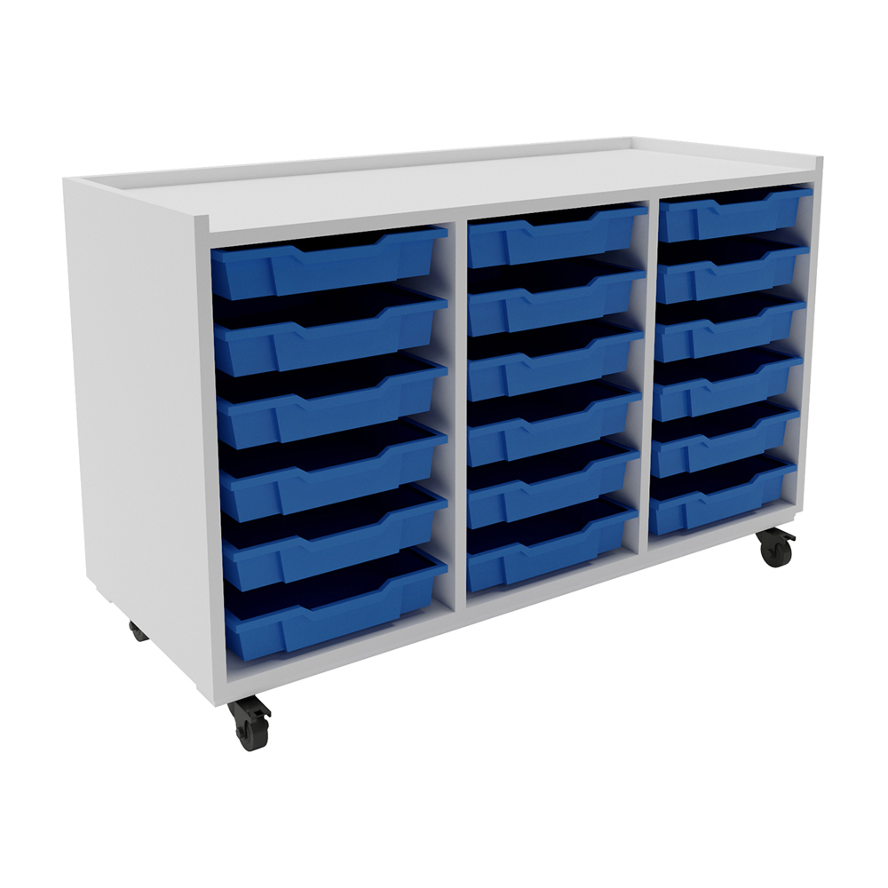 Flexi Trolley 3 Bay Snowdrift Royal Blue