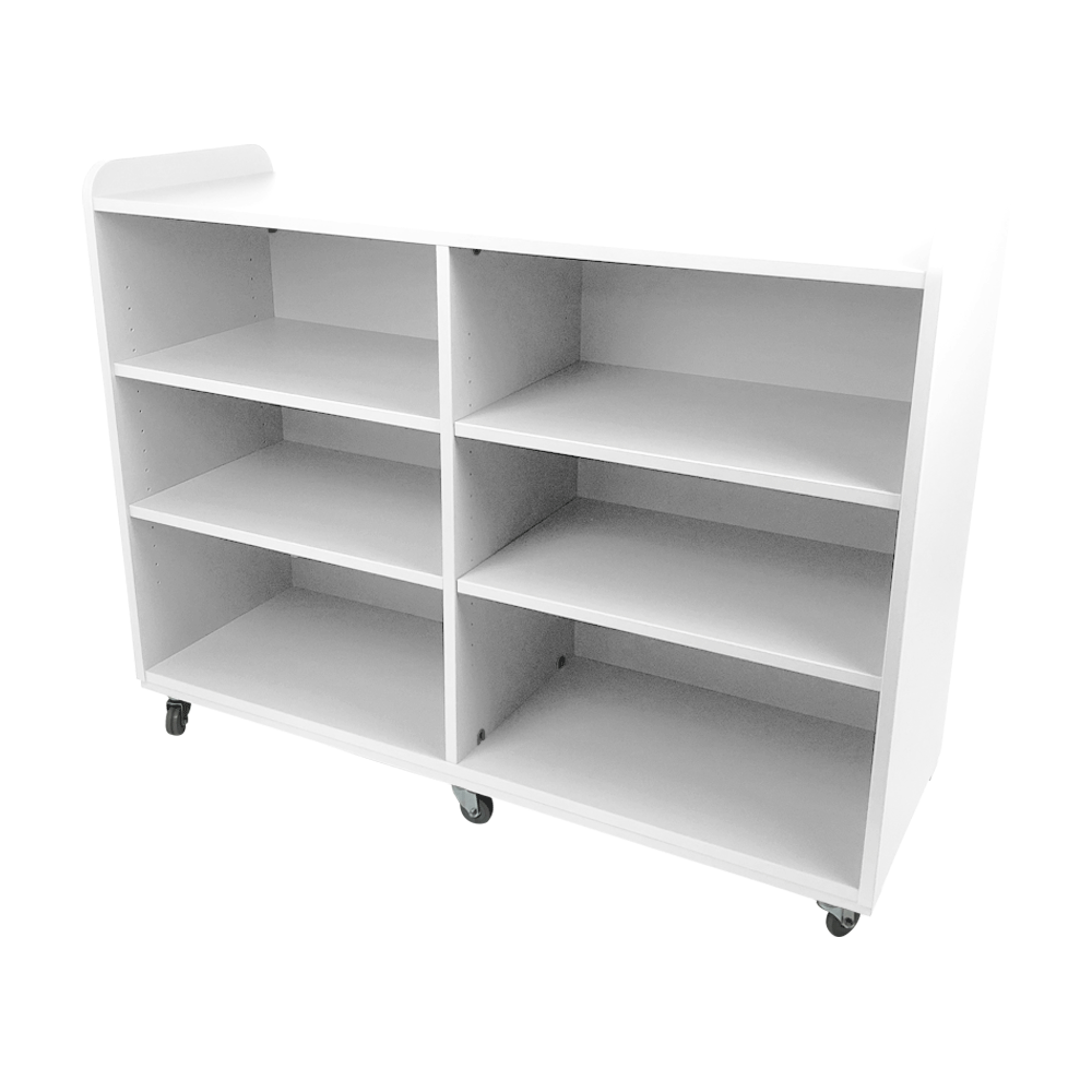 2 Bay Mobile Shelf Unit Snowdrift